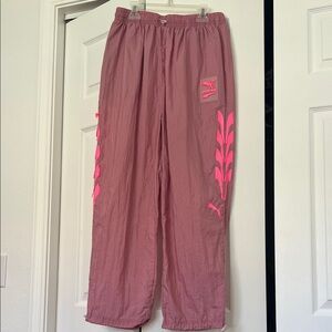 Puma Retro Mauve and Neon Pink Joggers